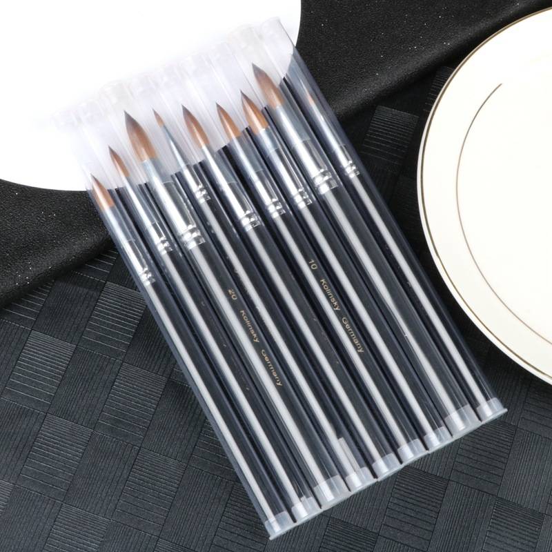 Good Quality Size 2-20 100% Real Sable Mink Kolinsky Acrylic Nail Brush For Nail Art